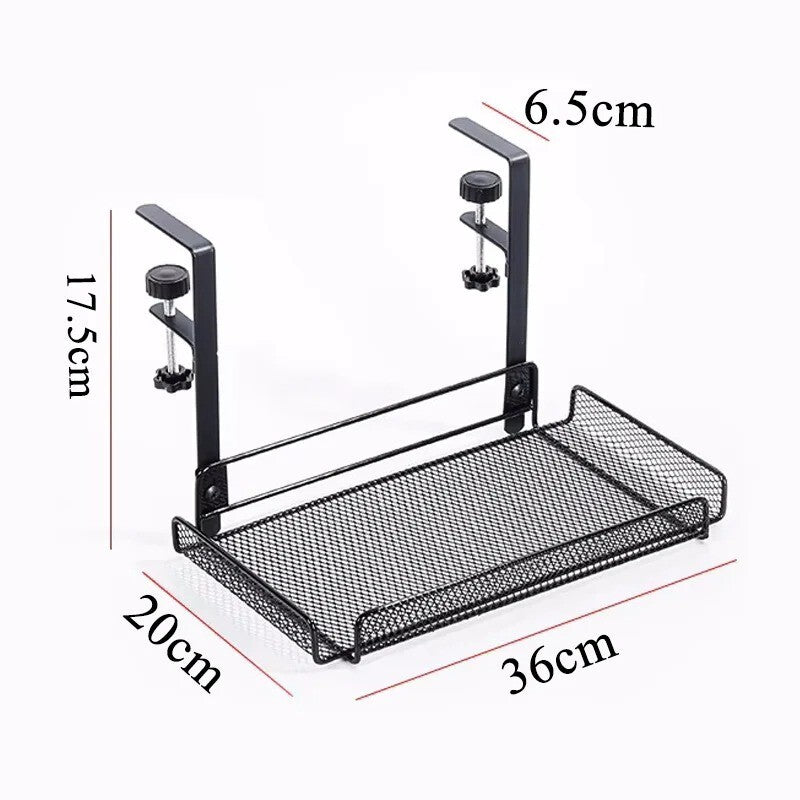 Under Desk Cable Management Tray No Drill, Metal Mesh Cable Management