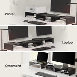 Desklyn DualRiser — 3-Shelf Adjustable Wood Monitor Stand - image 6
