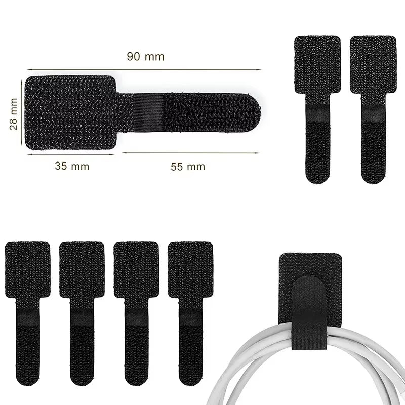 Desklyn CableFlex — Reusable Cord Management Straps (15-Pack)