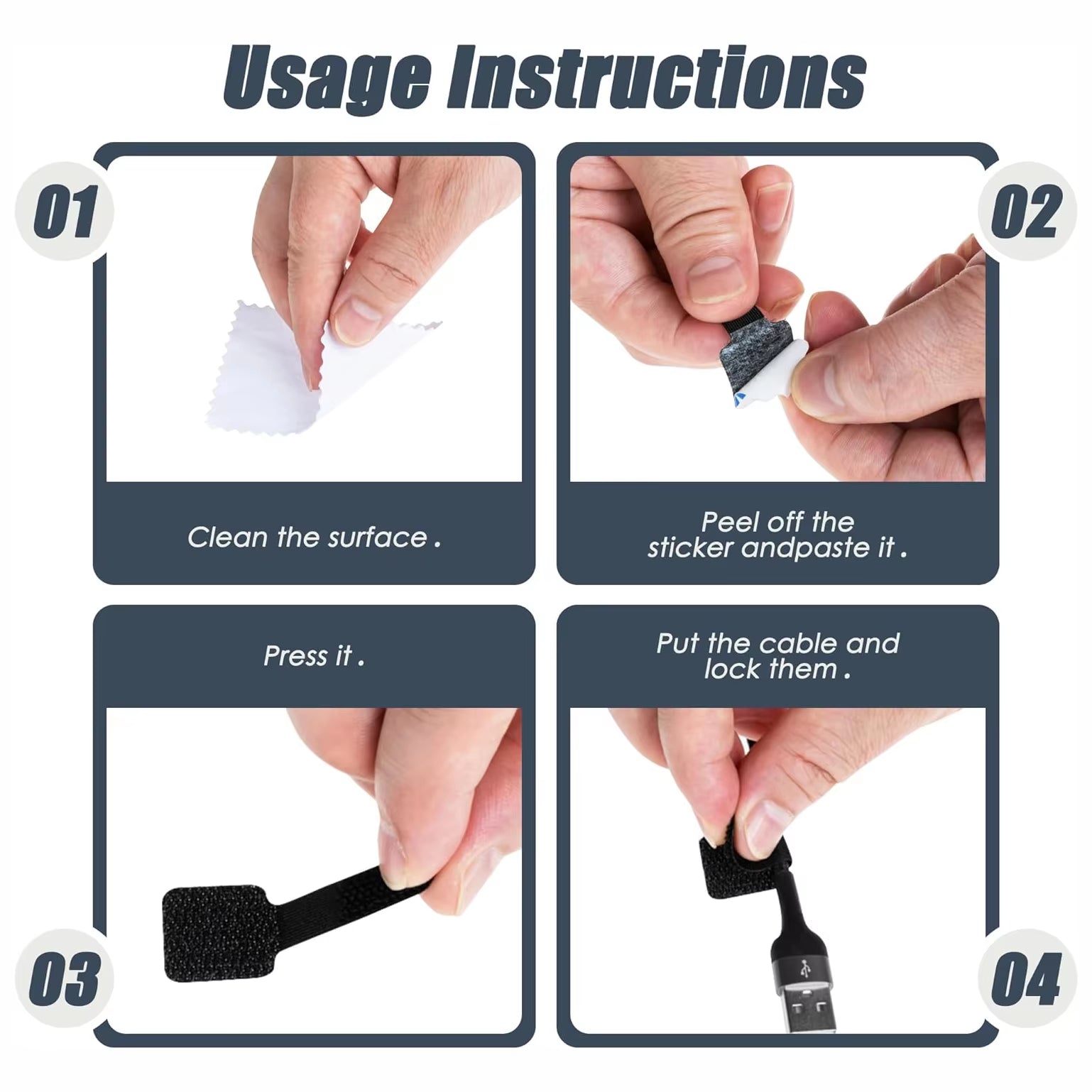 Desklyn CableFlex — Reusable Cord Management Straps (15-Pack)