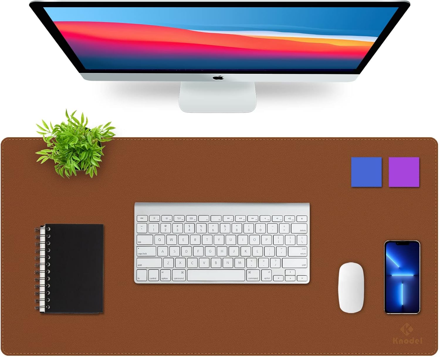 Desk Mat, Blotter, Dual-Sided Office Desk Pad, Waterproof Desk Mat for Desktop, Desk Blotters, PVC Leather Pad Protector (Dark Green, 31.5" X 15.7")