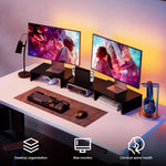 Desklyn DualRiser — 3-Shelf Adjustable Wood Monitor Stand - image 2