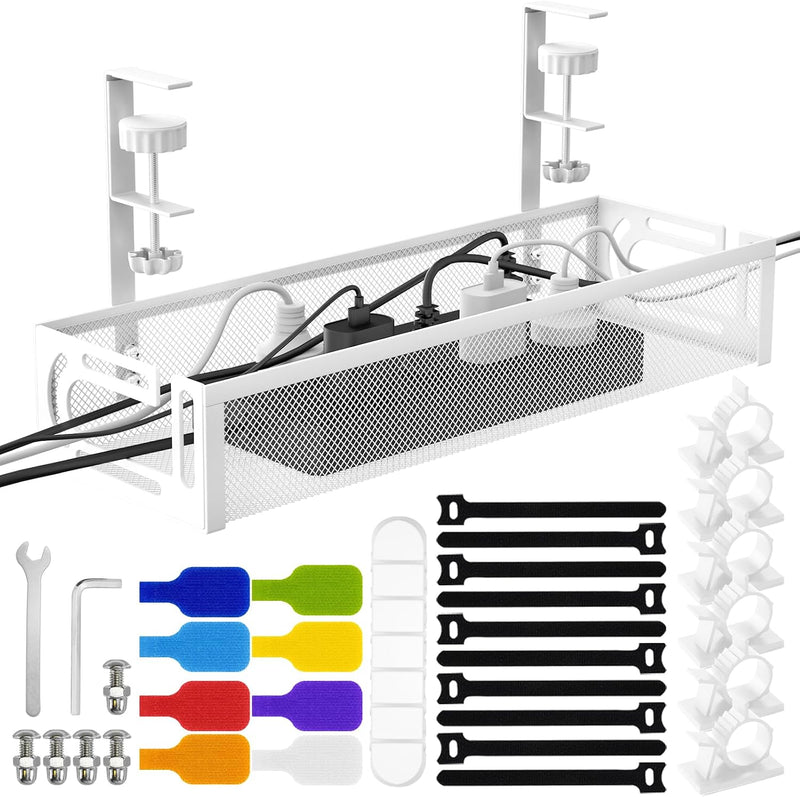 Desklyn ClampTray — No-Drill Under-Desk Cable Management Tray