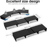 Desklyn DualRiser — 3-Shelf Adjustable Wood Monitor Stand - image 4