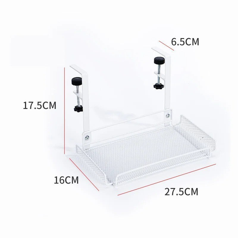 Under Desk Cable Management Tray No Drill, Metal Mesh Cable Management